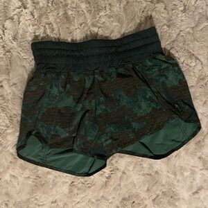 lululemon athletica Dark Green Camouflage Athletic Shorts